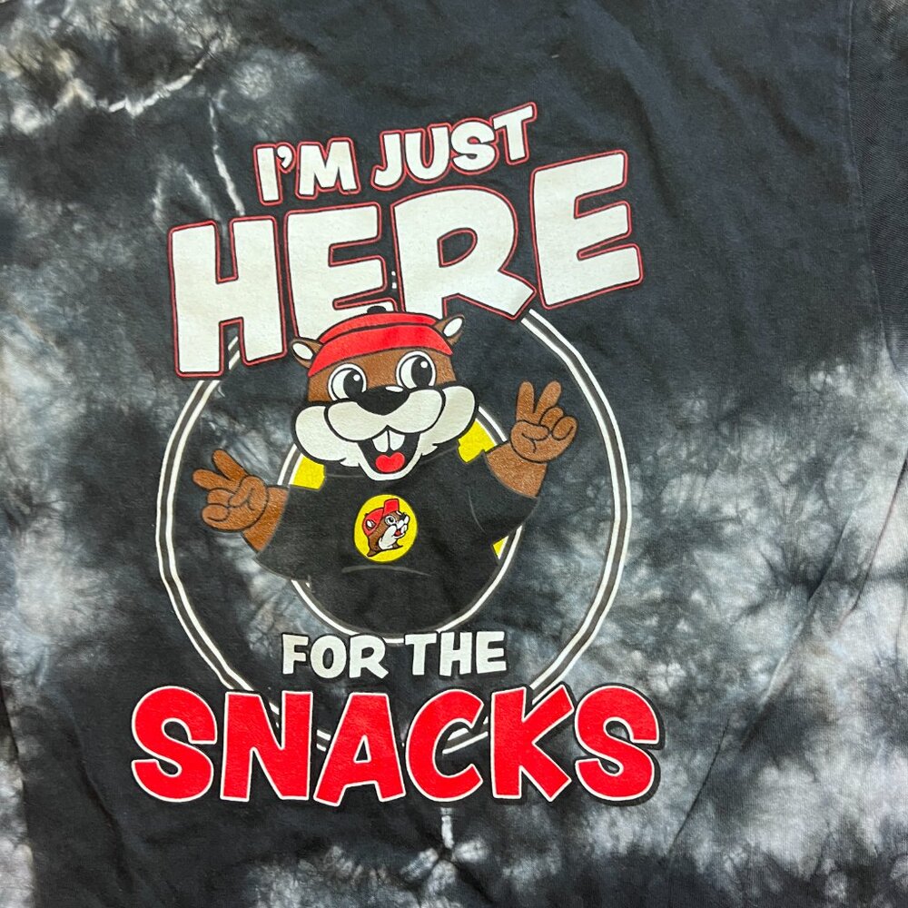 Buc-ee's I'm Just Here for the Snacks Tie Dye Tee - Picture 2 of 4